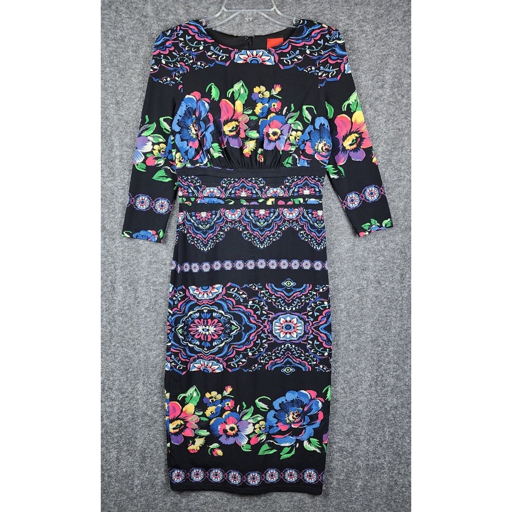 Melrose‎ Sheath Dress Women 6  Floral Medallion Boho Midi 3/4 Sleeve AAAC1AALJ